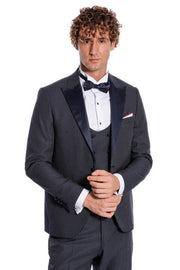 Navy Blue Tuxedo Suit - Wessi