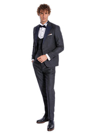 Navy Blue Tuxedo Suit - Wessi