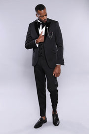 Patterned Jacket Black Men's Tuxedo | Wessi