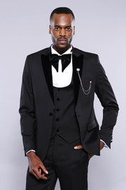 Patterned Jacket Black Men's Tuxedo | Wessi