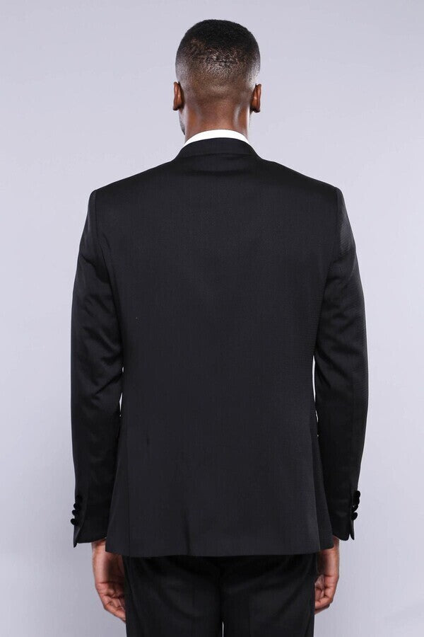 Patterned Jacket Black Men's Tuxedo | Wessi