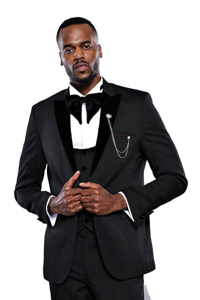 Patterned Jacket Black Men's Tuxedo | Wessi