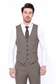 Dark Brown Men  Vest - Wessi