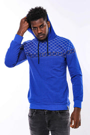 Patterned Slim Fit Indigo Blue Sweatshirt - Wessi