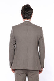 Patterned Slim Fit Light Brown Men Blazer - Wessi