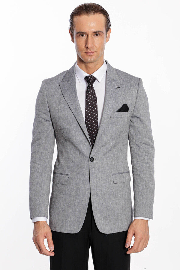 Peak Lapel Slim-Fit Smoked Jacket - Wessi