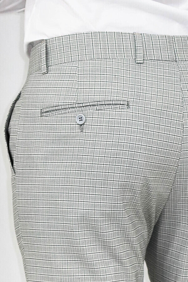 Plaid Grey Men Pants - Wessi