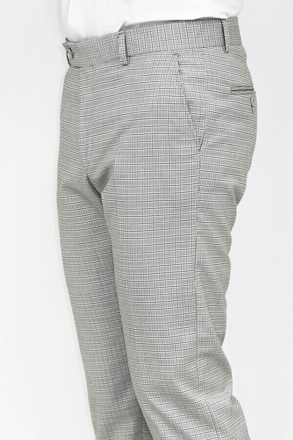 Plaid Grey Men Pants - Wessi