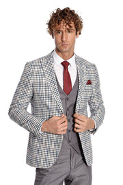 Plaid Grey Men's Suit - Wessi