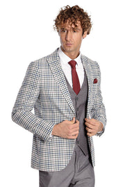 Plaid Grey Men's Suit - Wessi