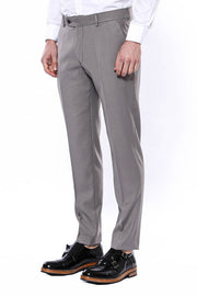 Plain Beige Men Trousers - Wessi