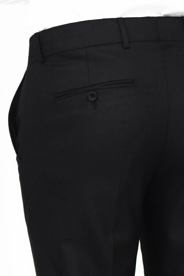 Plain Black Men Pants - Wessi