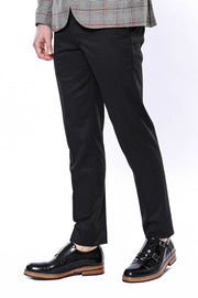 Plain Black Men Trousers - Wessi