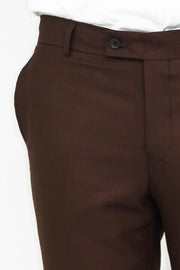 Plain Brown Men Pants - Wessi