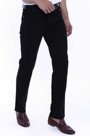 Plain Covered Pocket Suede Black Men Pants - Wessi