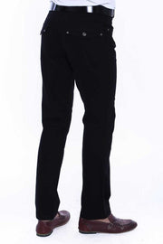 Plain Covered Pocket Suede Black Men Pants - Wessi