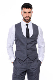 Plain Slim Fit Anthracite Men Suit - Wessi