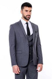 Plain Slim Fit Anthracite Men Suit - Wessi