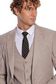 Plain Slim Fit Light Brown Men Suit - Wessi