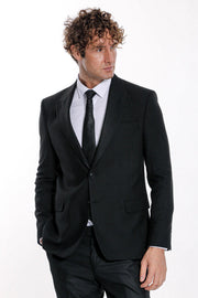 Plain Slim Fit Sport Black Men Blazer - Wessi