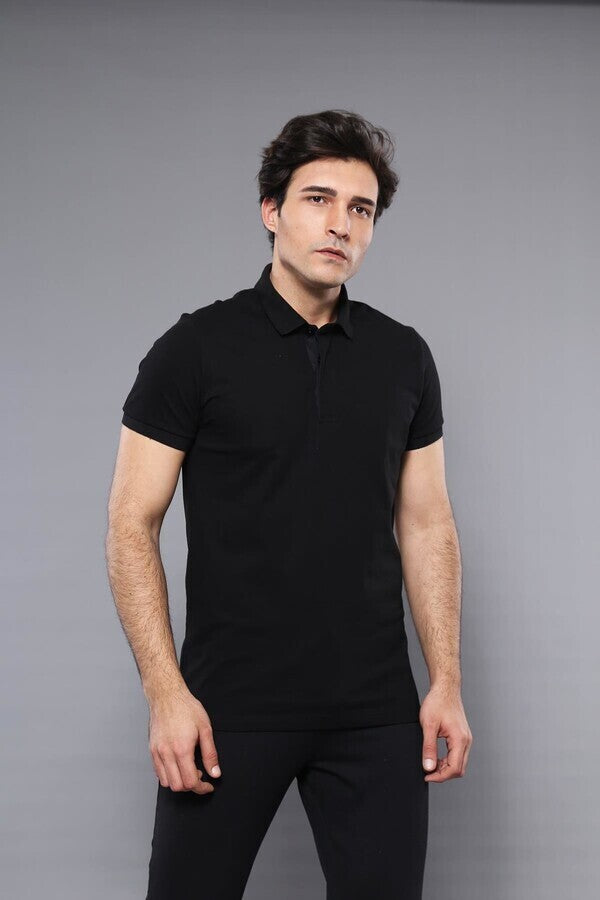 Polo Plain Black T-Shirt | Wessi