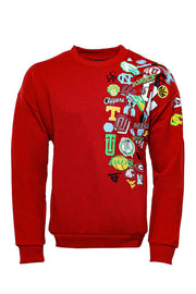 Red Crew Neck Printed Sweatshirt - Wessi