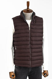 Reversible Puffer Brown Men Down Vest - Wessi