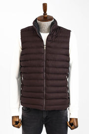 Reversible Puffer Brown Men Down Vest - Wessi