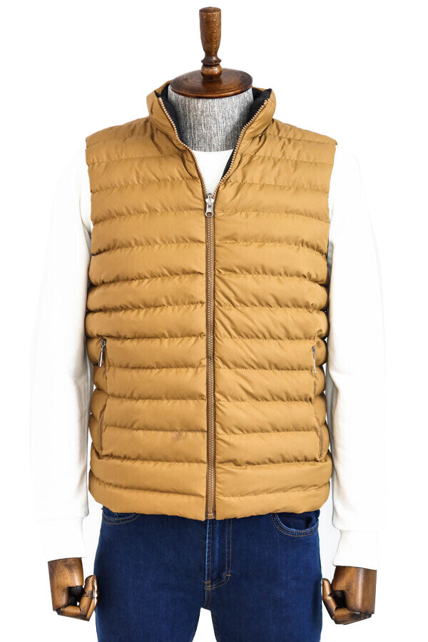 Reversible Puffer Yellow Men Down Vest - Wessi