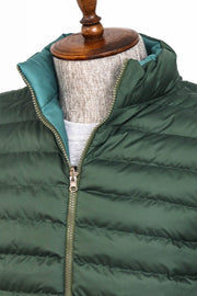 Reversible Puffer Oil Green Men Down Vest - Wessi