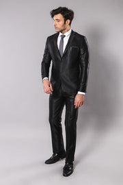 Shiny Black Men Suit - Wessi