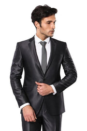 Shiny Charcoal Men's Suit | Wessi