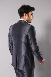 Shiny Navy Blue Men's Suit | Wessi