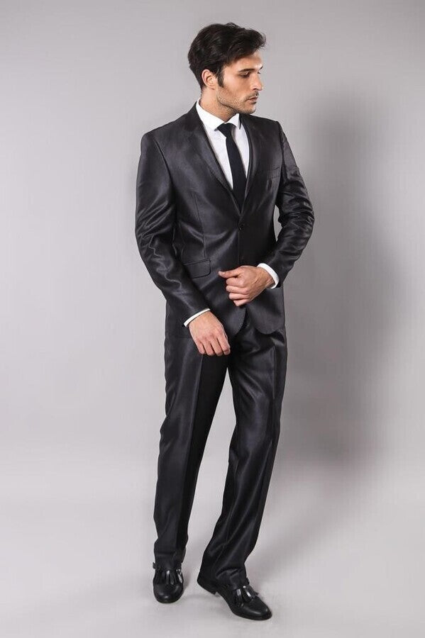 Shiny Smoked Men's Suit - Wessi