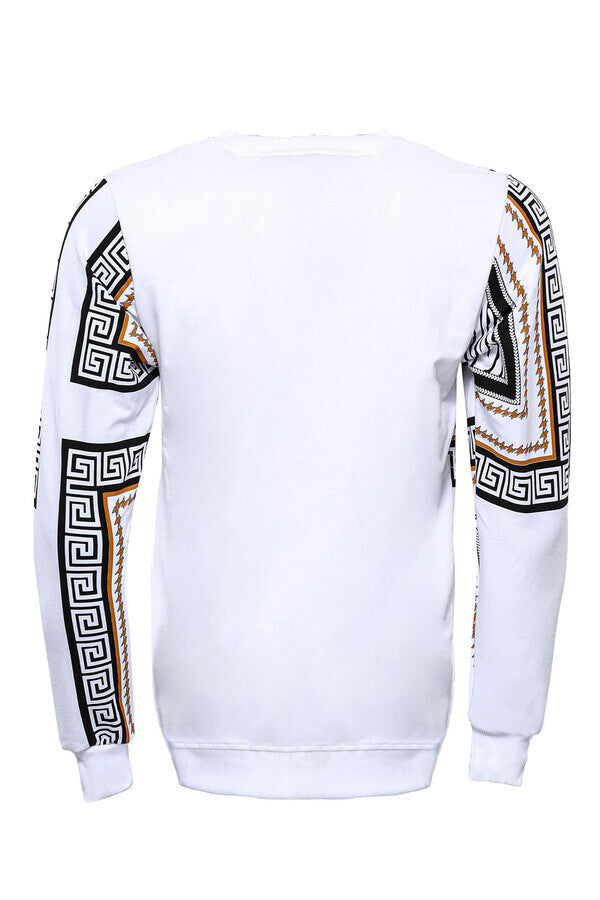 Skull Printed White Sweatshirt - Wessi