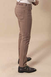 Slim Fit Cotton Light Brown Men Pants - Wessi