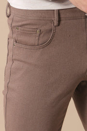 Slim Fit Cotton Light Brown Men Pants - Wessi