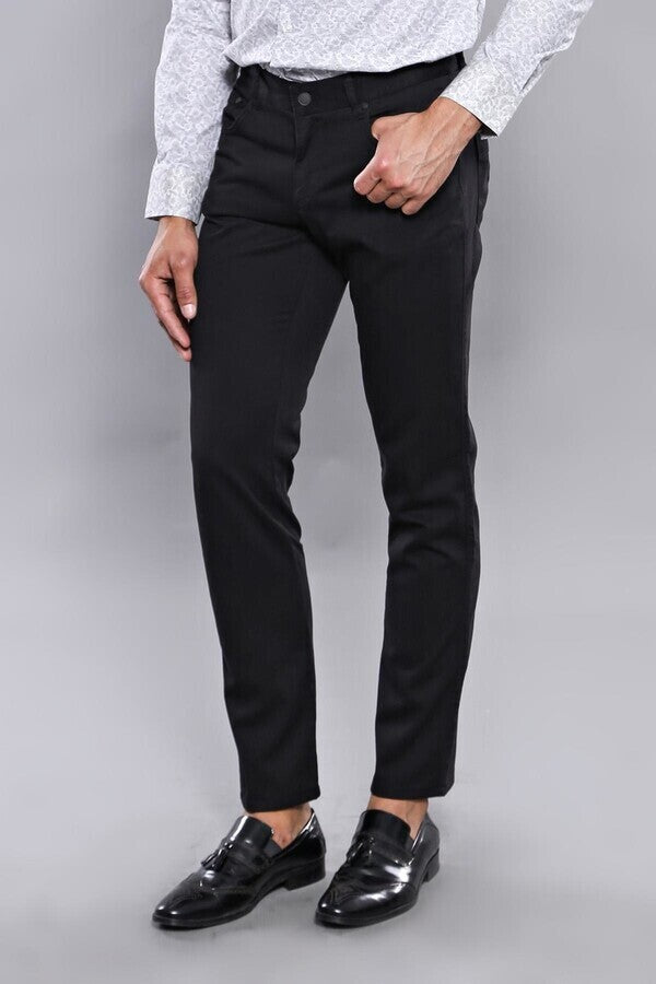 Men's 5 pocket black trousers hotsell