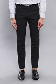 Slim Fit Plain 5 Pockets Black Men Pants - Wessi