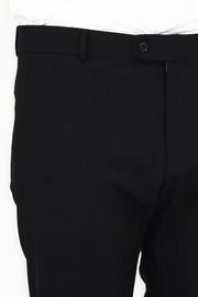 Slim Fit Plain Black Men Pants - Wessi