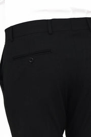 Slim Fit Plain Black Men Pants - Wessi