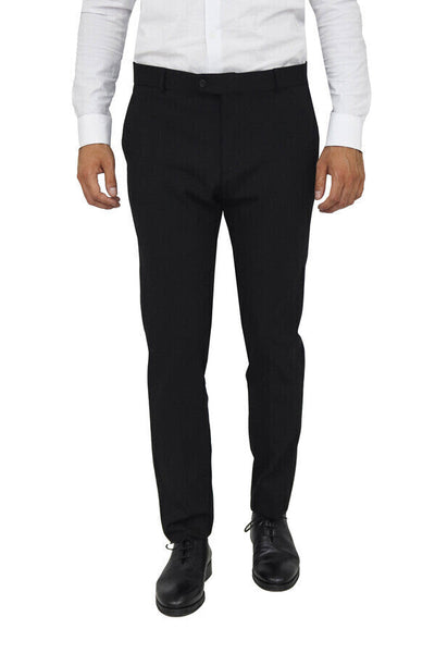 Slim Fit Plain Black Men Pants - Wessi