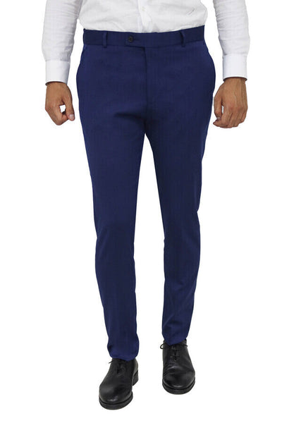 Slim Fit Plain Blue Men Pants - Wessi