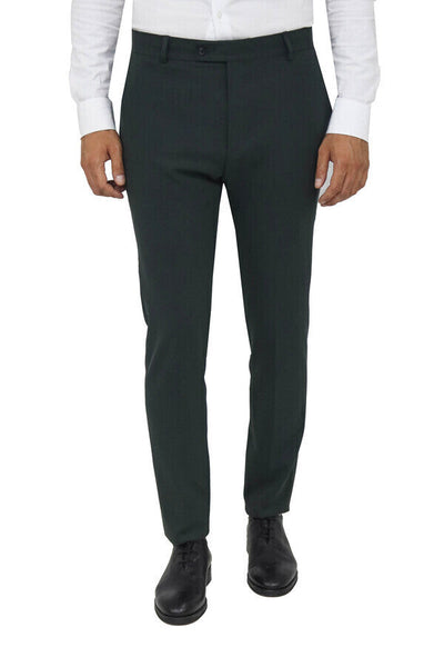 Slim Fit Plain Dark Green Men Pants - Wessi