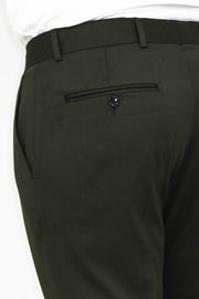 Slim Fit Plain Green Men Pants - Wessi