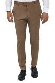 Slim Fit Plain Tan Men Pants - Wessi