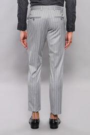 Striped Grey Men Trousers - Wessi