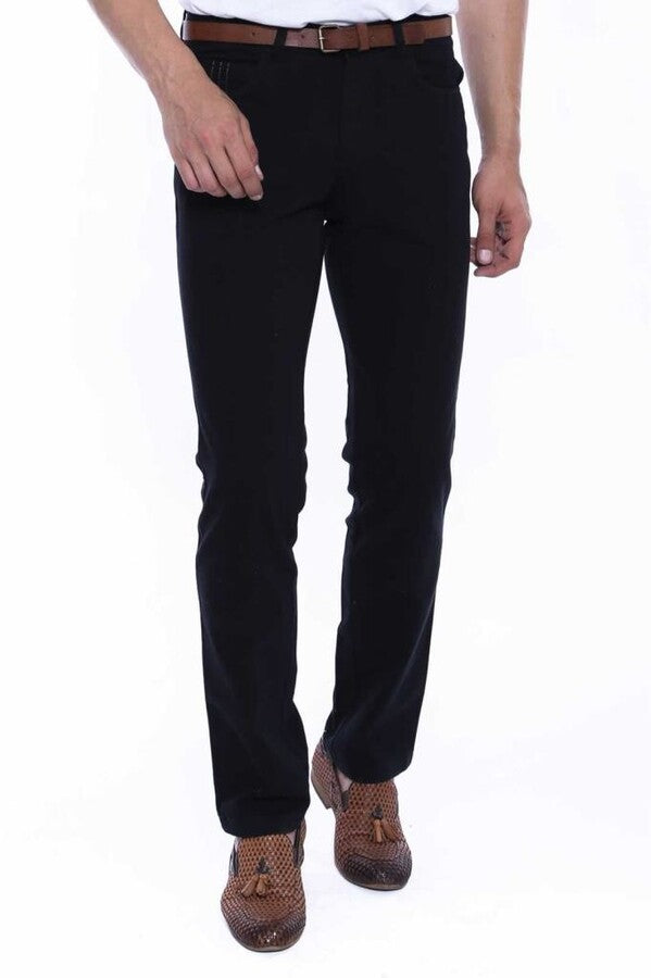 Suede Black Men Jeans - Wessi