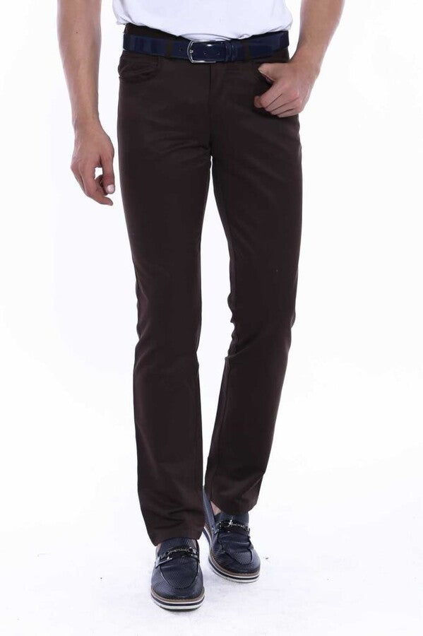 Suede Dark Brown Men Jeans - Wessi