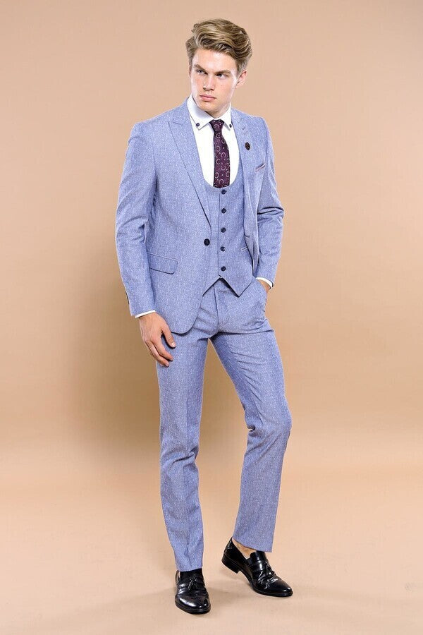 Vested Blue Men's Suit | Wessi